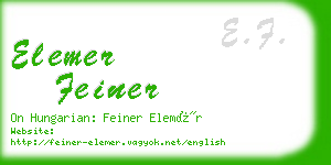 elemer feiner business card